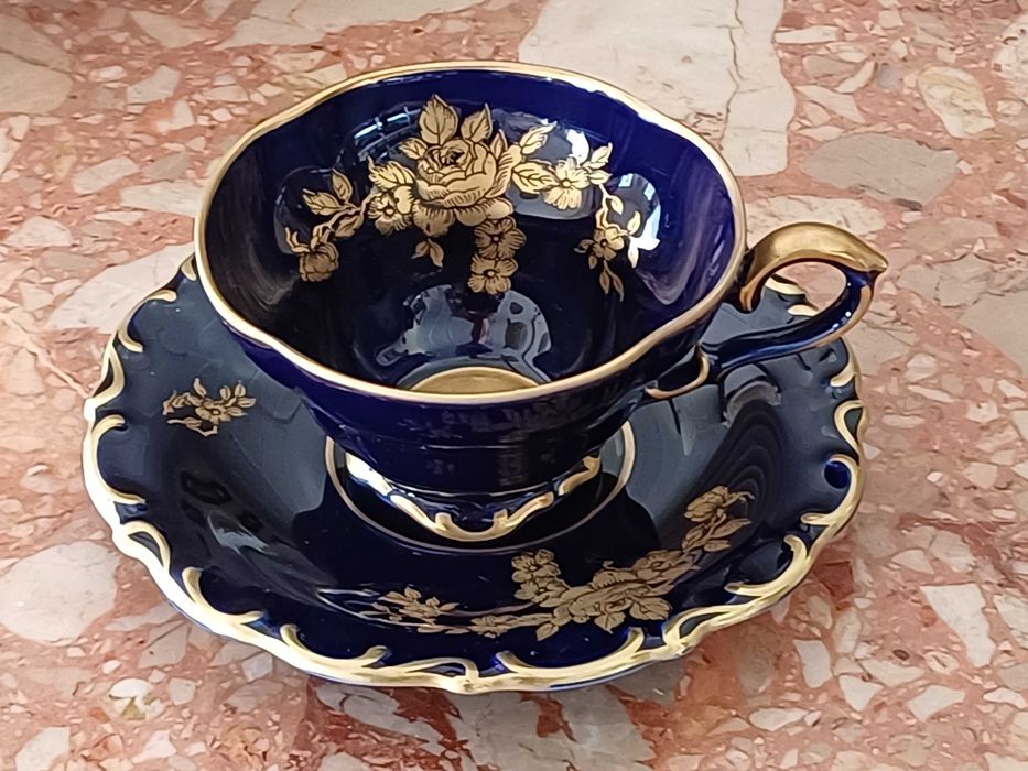 Filiżanka porcelana Lindner Bavaria Echt Cobalt (P.683)