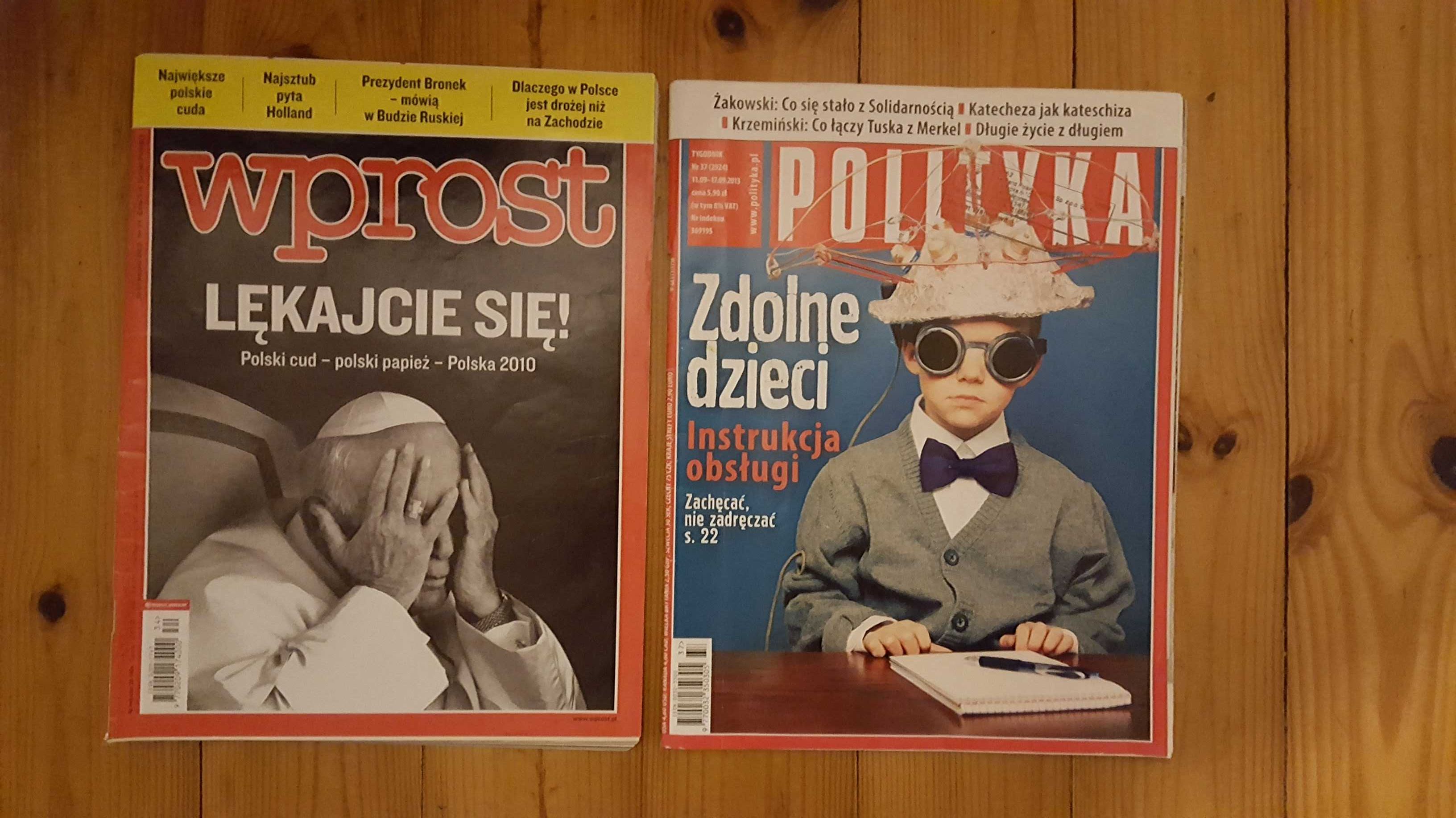 Wprost i Polityka czasopisma archiwalne z 2010 i 2013