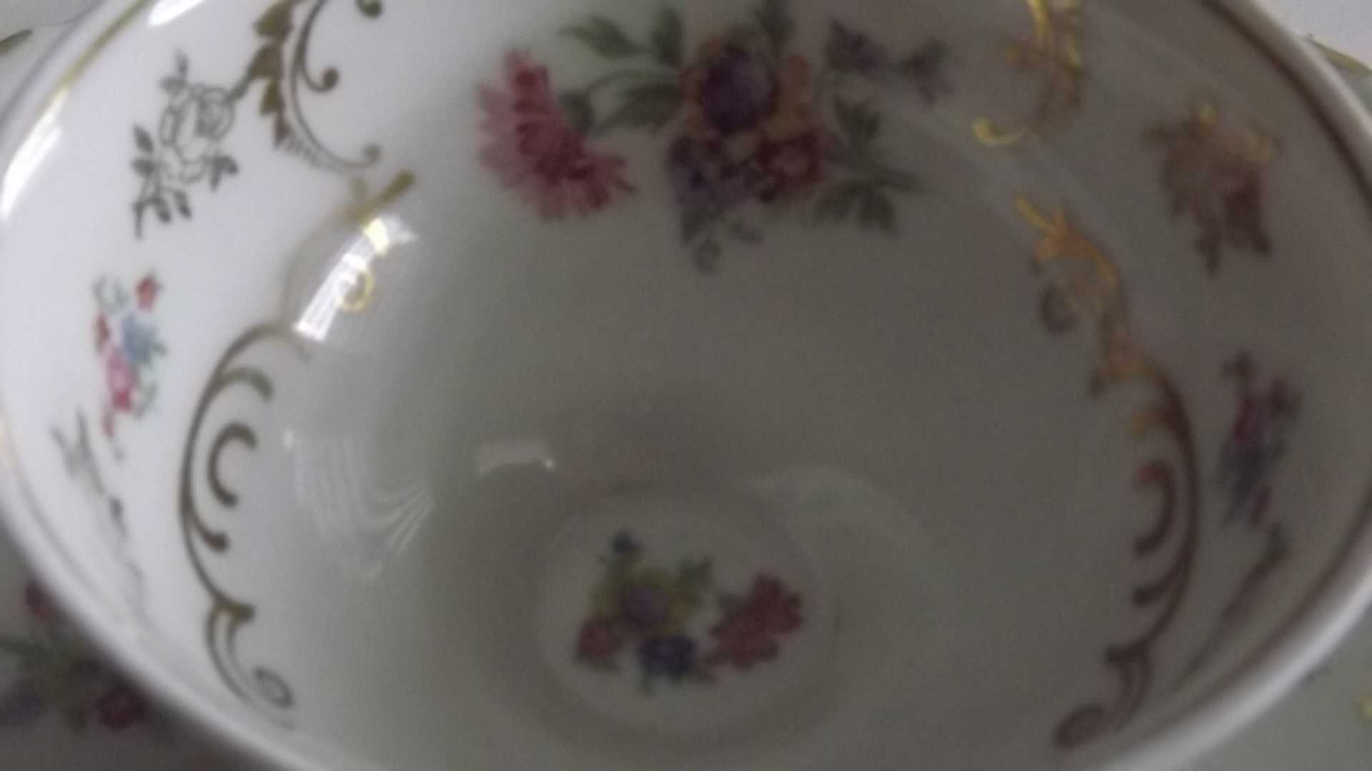 komplet, porcelana, filiżanka z dwoma talerzykami, Bavaria