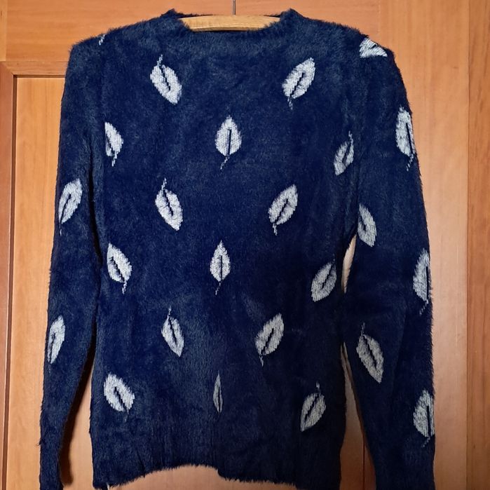 Camisola de lã azul