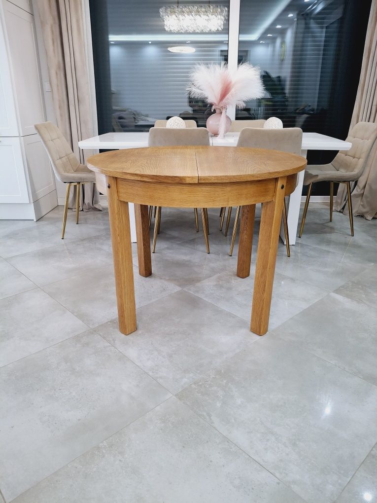 Stół okrągły Rozkładany Design PRL 100 cm