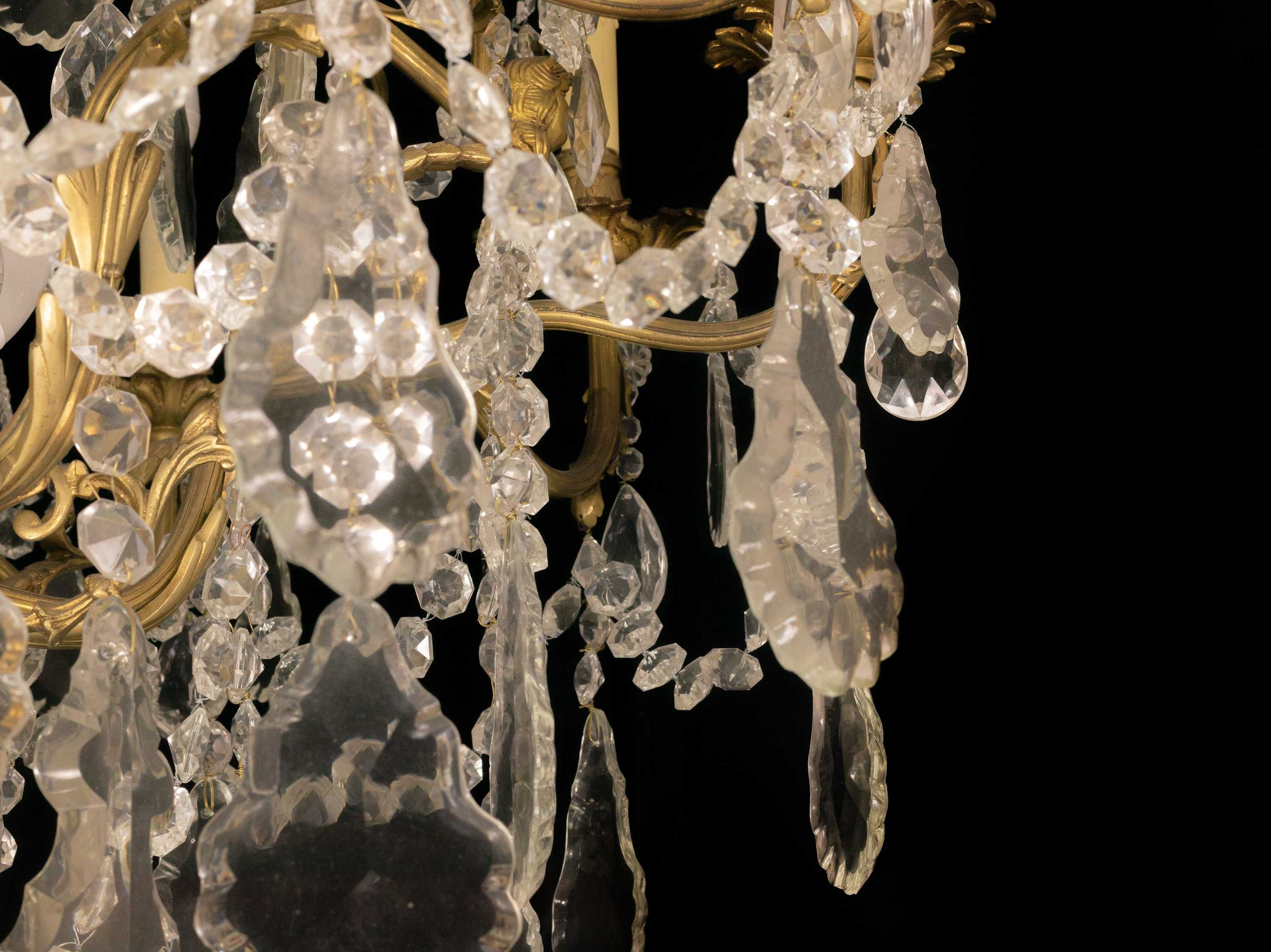 Lustre cristal bronze 26 luzes Luís XV | século XIX