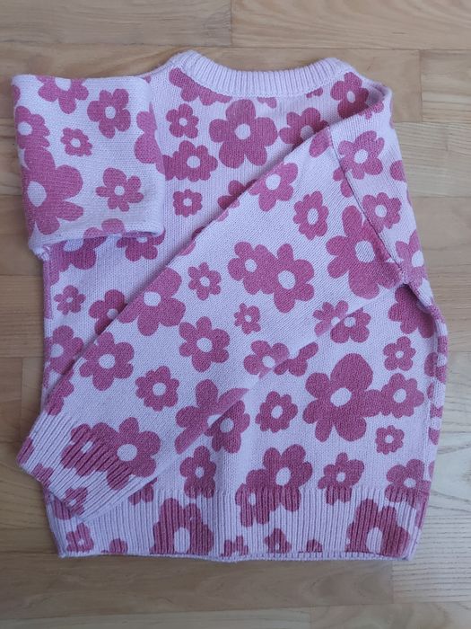 Дитячий теплий в'язаний светр Sinsay 128см з квітами