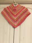 Piękne Poncho ponczo szydełkowe pelerynka narzutka różowe handmade