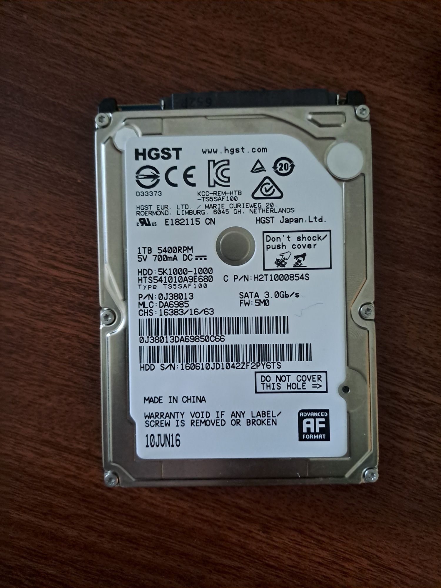 Disco Rígido HGST 1Tb 5.400rpm (ps4)