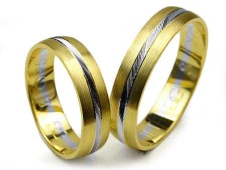 Obrączki ślubne dwukolorowe półokrągłe 5mm Special/ GOLDRUN