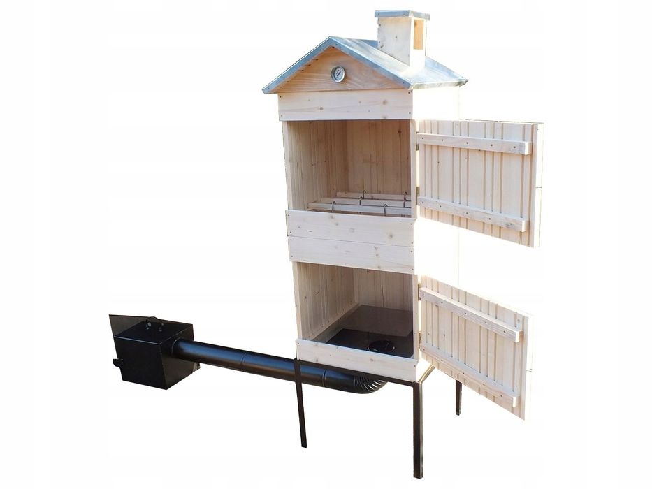 Wędzarnia Drewniana Ogrodowa Nieopalana XXL DACH OBITY BLACHĄ