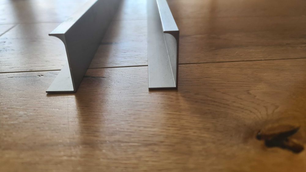 Listwa, profil aluminiowy INOX 2 szt. ceownik nierównoramienny