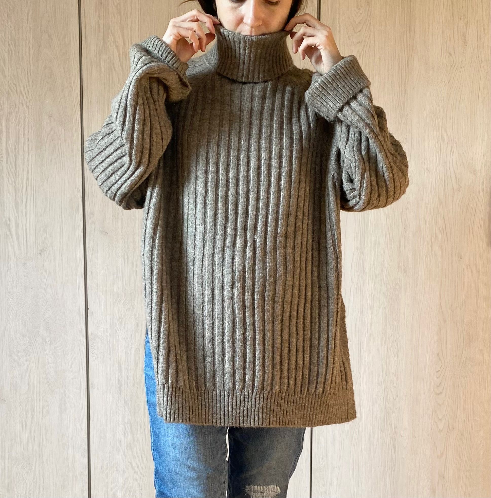 brązowy sweter h&m oversize rozmiar S wełna