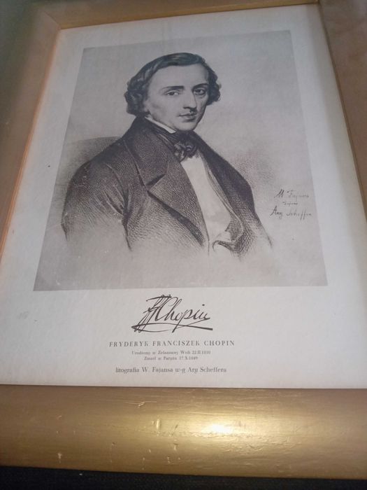 Chopin piekna stara litografia