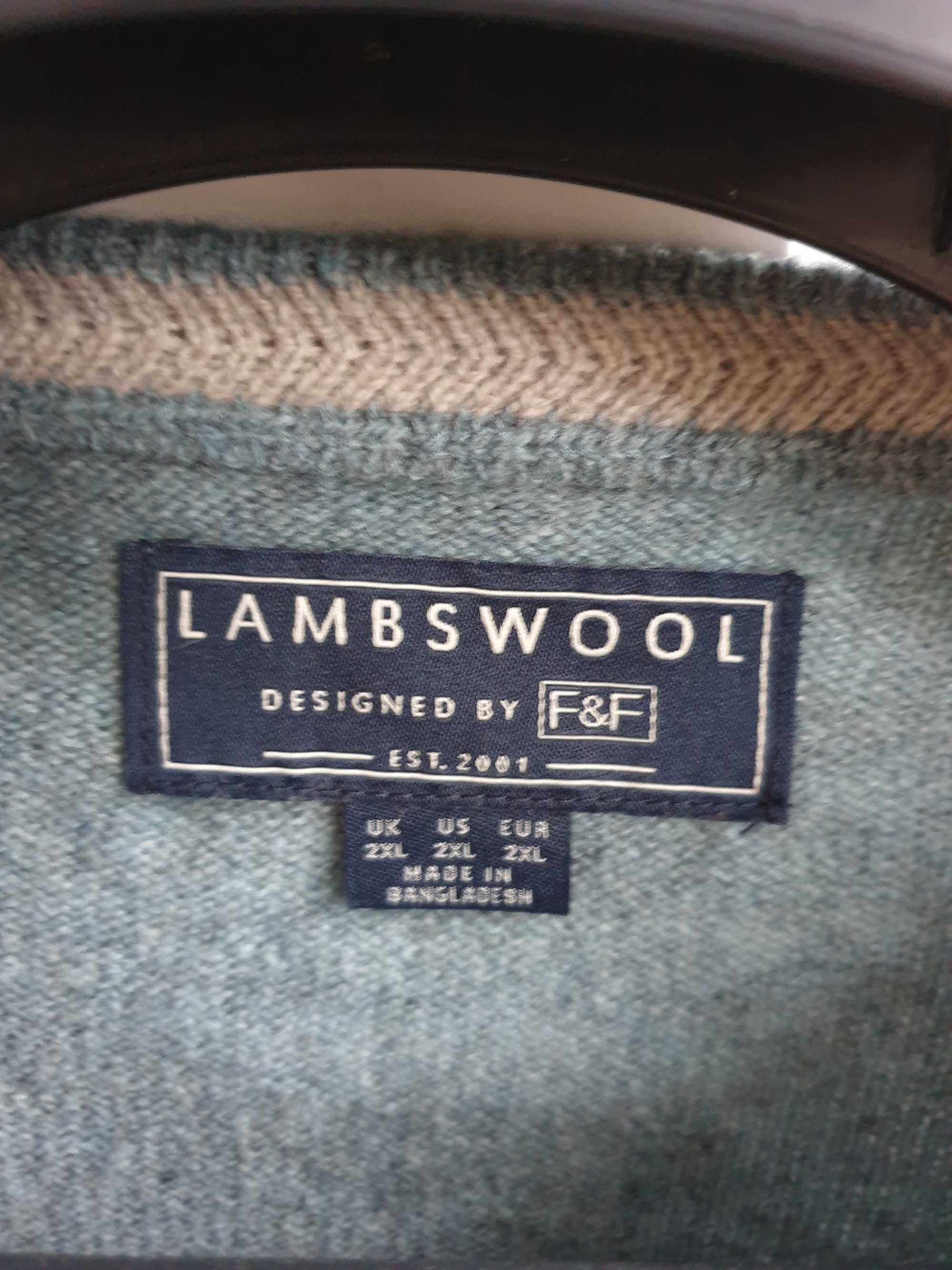 Wełniany sweter męski F&F wełna owcza 2XL
