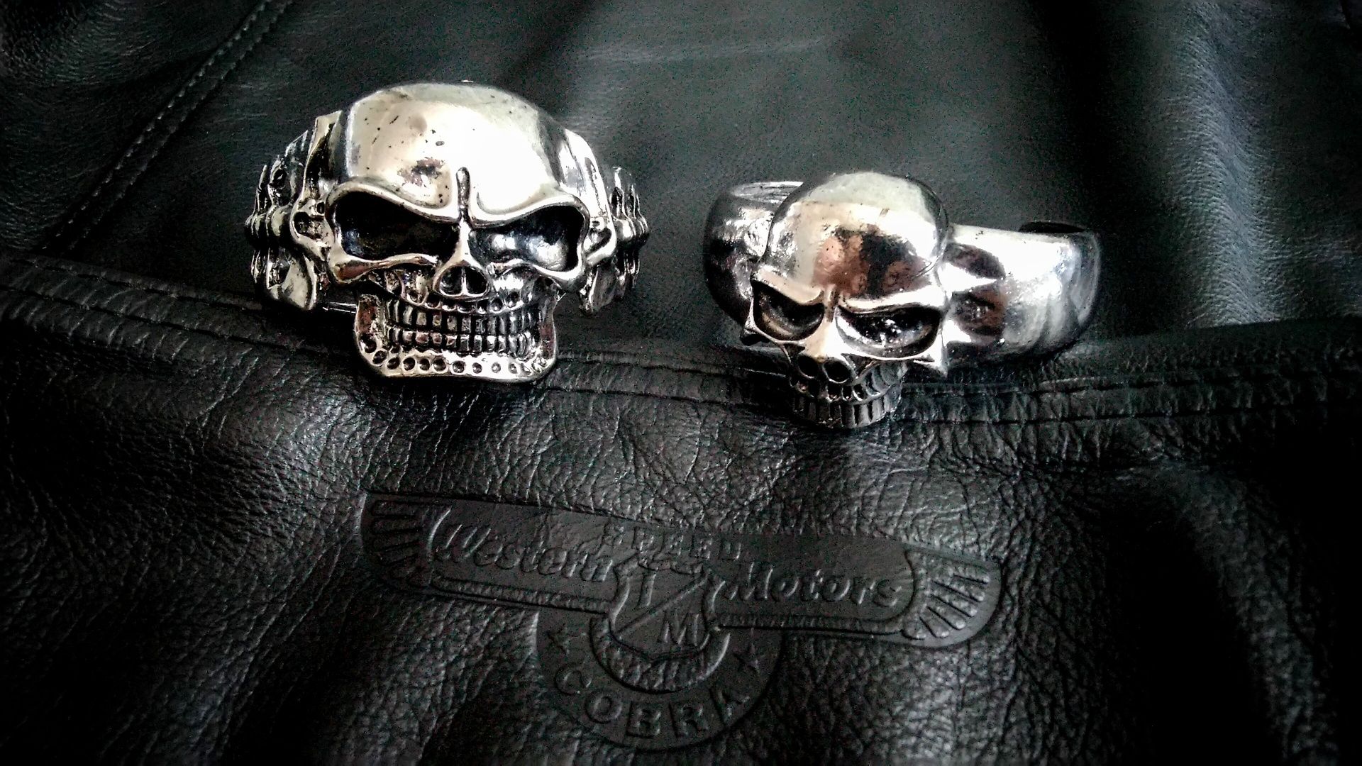 Czaszka skull czacha bransoletka Moto chopper Harley gotyk metal rock