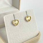 ZŁOTE kolczyki lśniące serduszka diamentowane PR. 585 (14K)