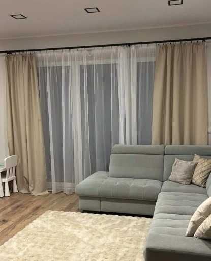 Zasłony okienne na okna 2 sztuki komplet 140x250 cm beżowe