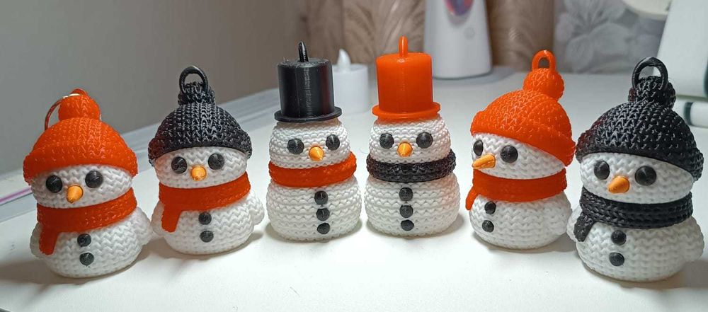 Іграшка на ялинку Сніговички (набор 4 шт+ 6 сніжинок), игрушка на ёлку