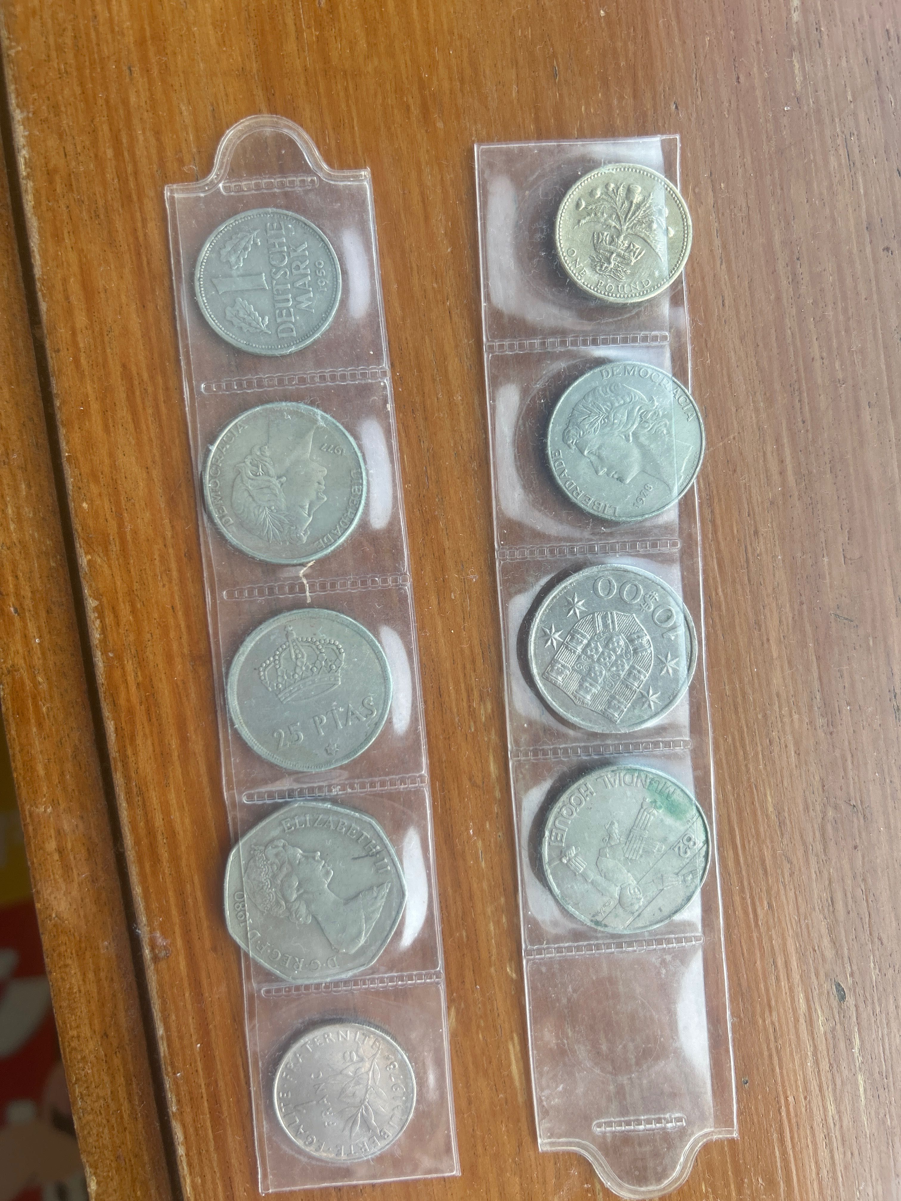 MOEDAS ANTIGAS ptas , escudo ,franc , deutschland