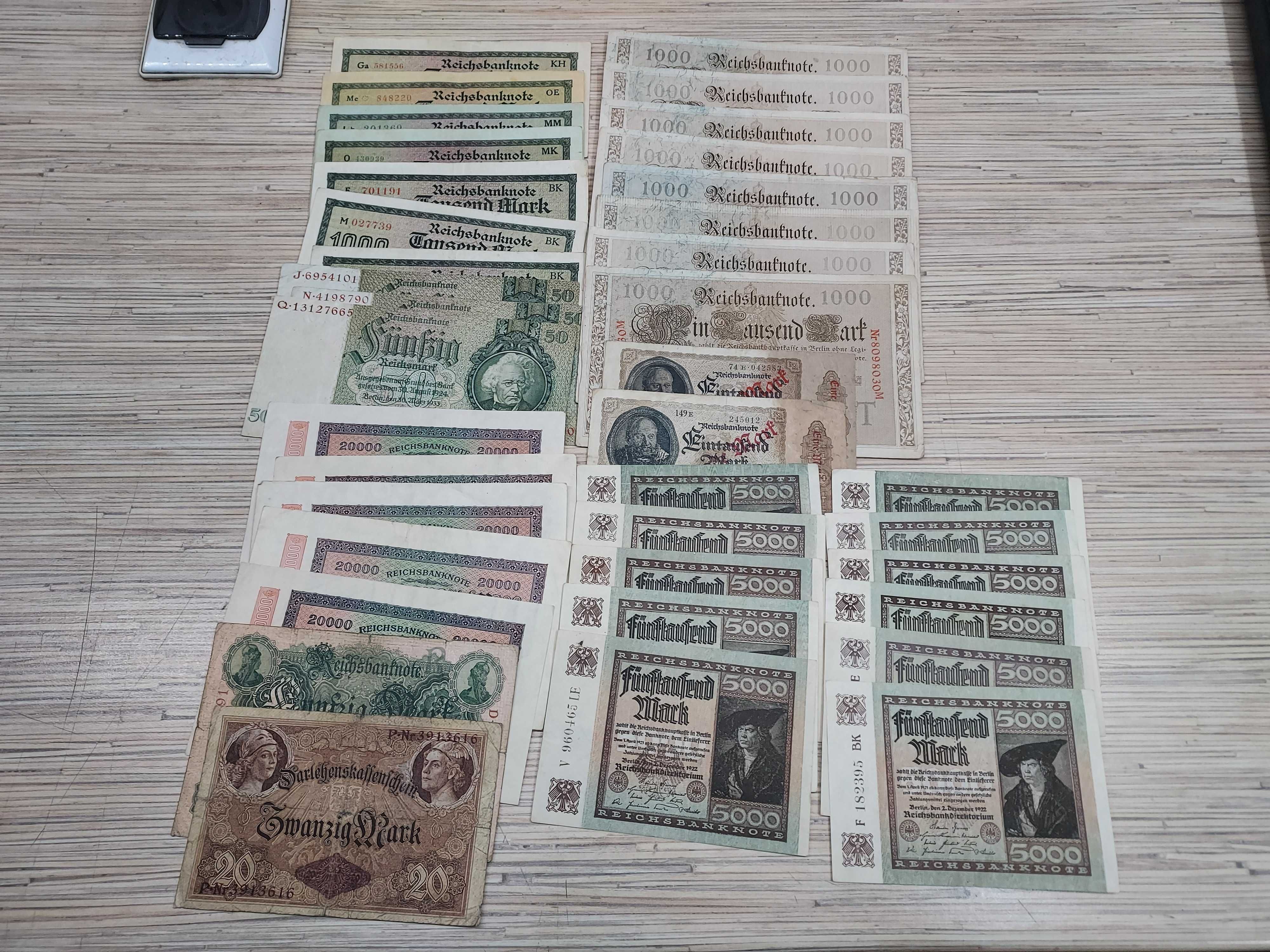 Stare banknoty Marki Niemcy zestaw