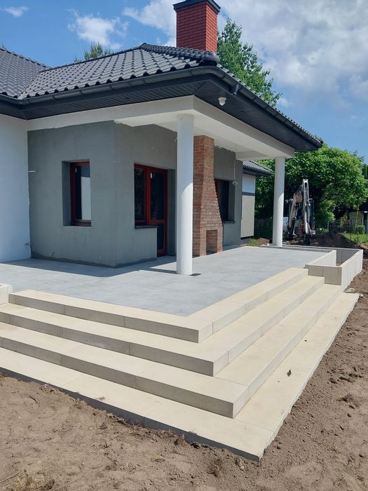 Tarasy z płyt gresowych, tarasowych, kostka brukowa