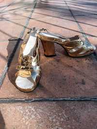 Buty damskie imprezowe złote 23,5cm