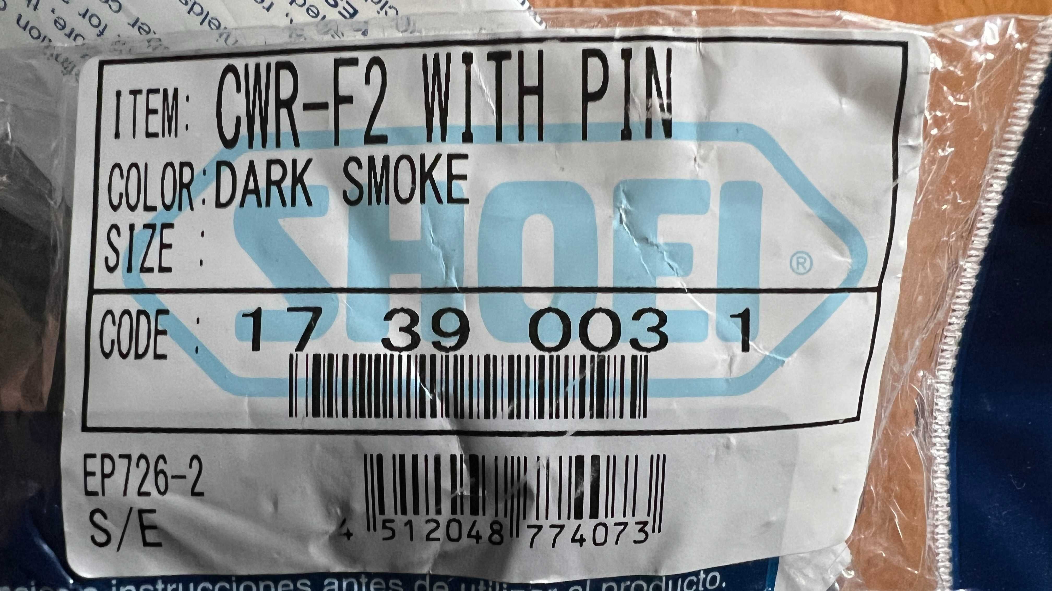Солнцезащитное стекло SHOEI CWR-F2PN DARK SMOKE (NXR2)