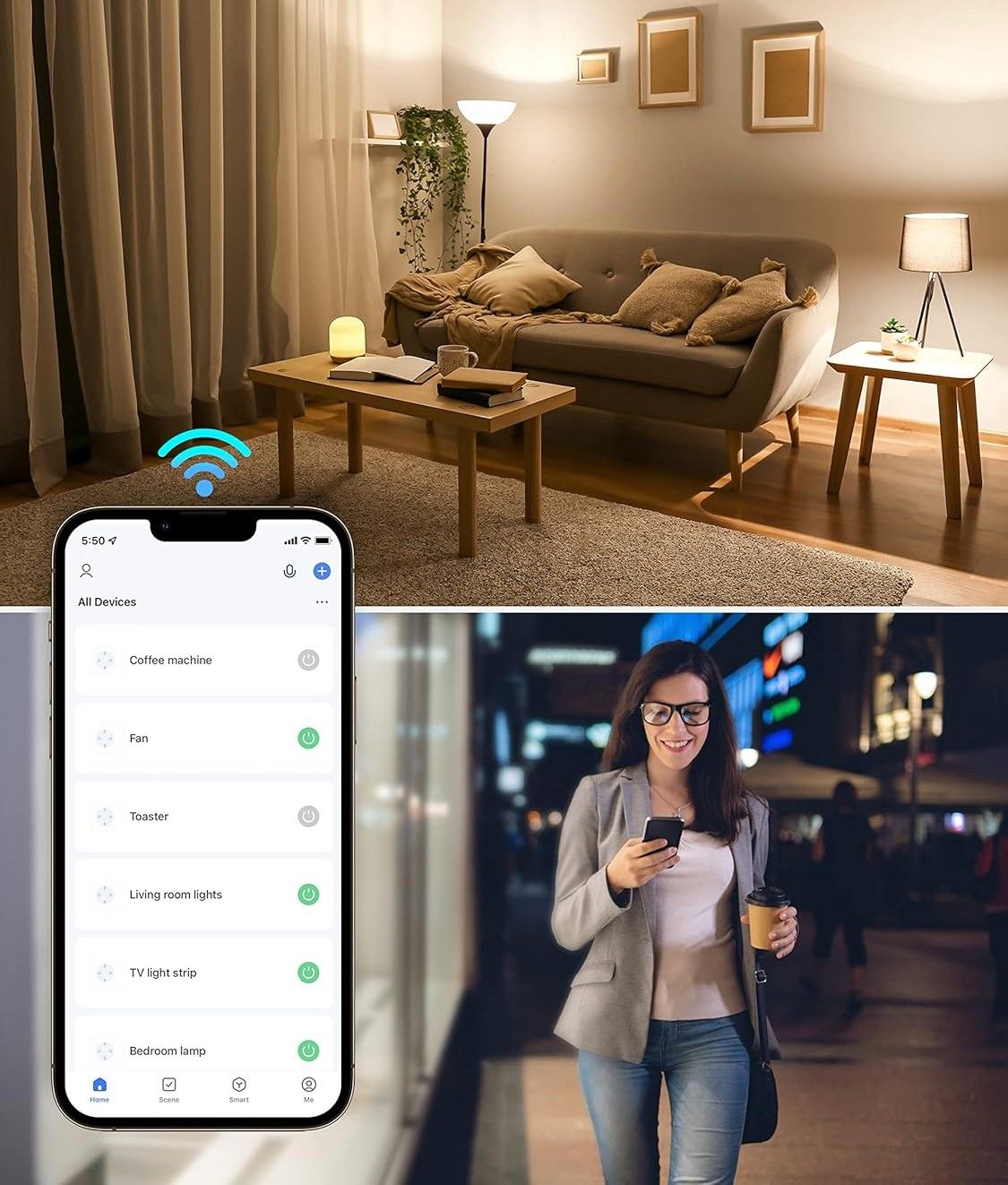 Inteligentne gniazdko sterowane Wi-Fi ET22 zestaw 4 szt aplikacja