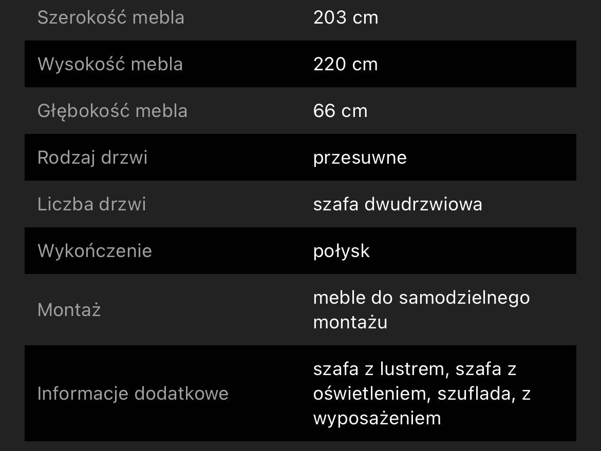 Szafa przesuwna biała