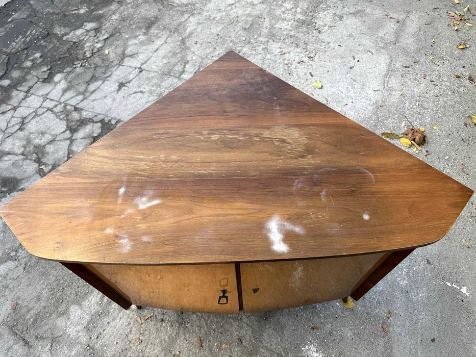 Drewnina szafka komoda narożna bufet vintage prl