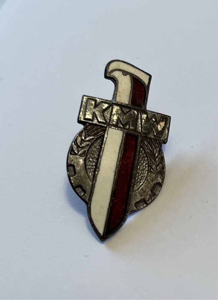 KMW srebrna odznaka Koło Młodzieży Wojskowej. Emaliowana