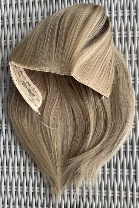 Naturalny blond włosy doczepiane na żyłce 60.
