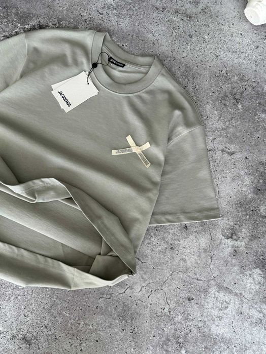 Футболка Jacquemus premium оверсайз з qr-code та бірками i57/7433