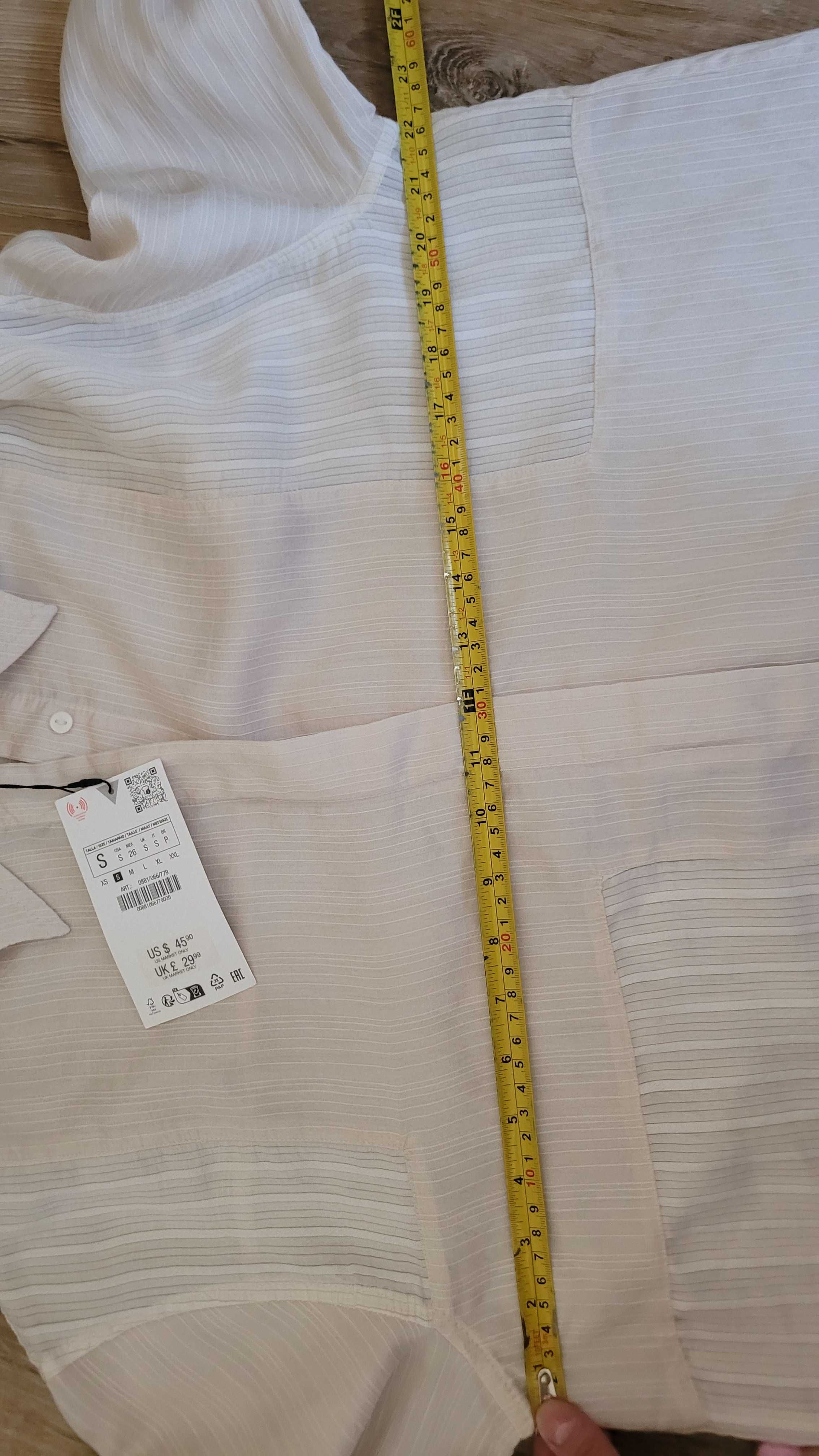 Koszula oversize zara bezowa oddobne przeszycia nowa rozmiar S 36 M 38