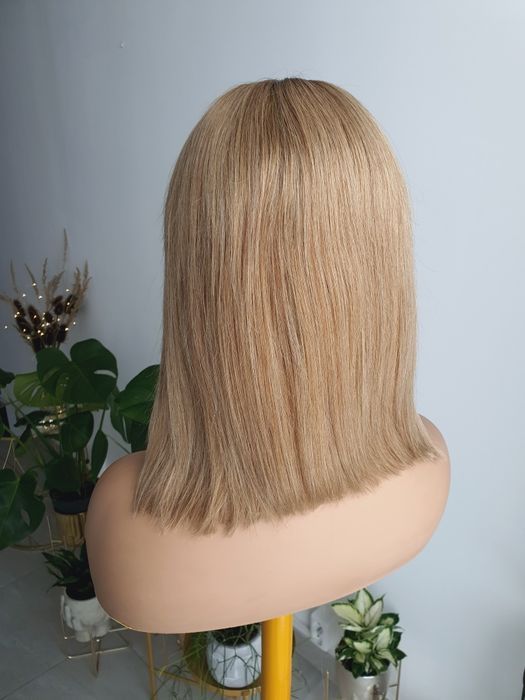 Peruka z włosów naturalnych w 100% blond z odrostem Monika lacefront