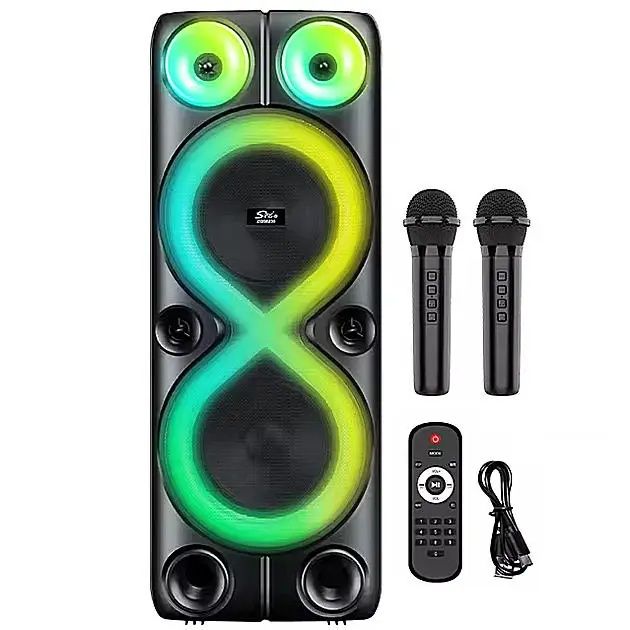 Караоке акустика Atlanfa-82(Bluetooth,SD,USB,FM) пультДУ, 2микрофона.