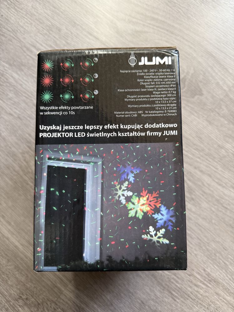 Projektor laserowy JUMI – efekty świetlne (zielony/czerwony)