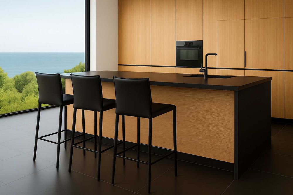 Hokery barowe skóra czarna BoConcept