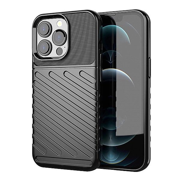 Thunder Case elastyczne pancerne etui pokrowiec iPhone 13 Pro czarny