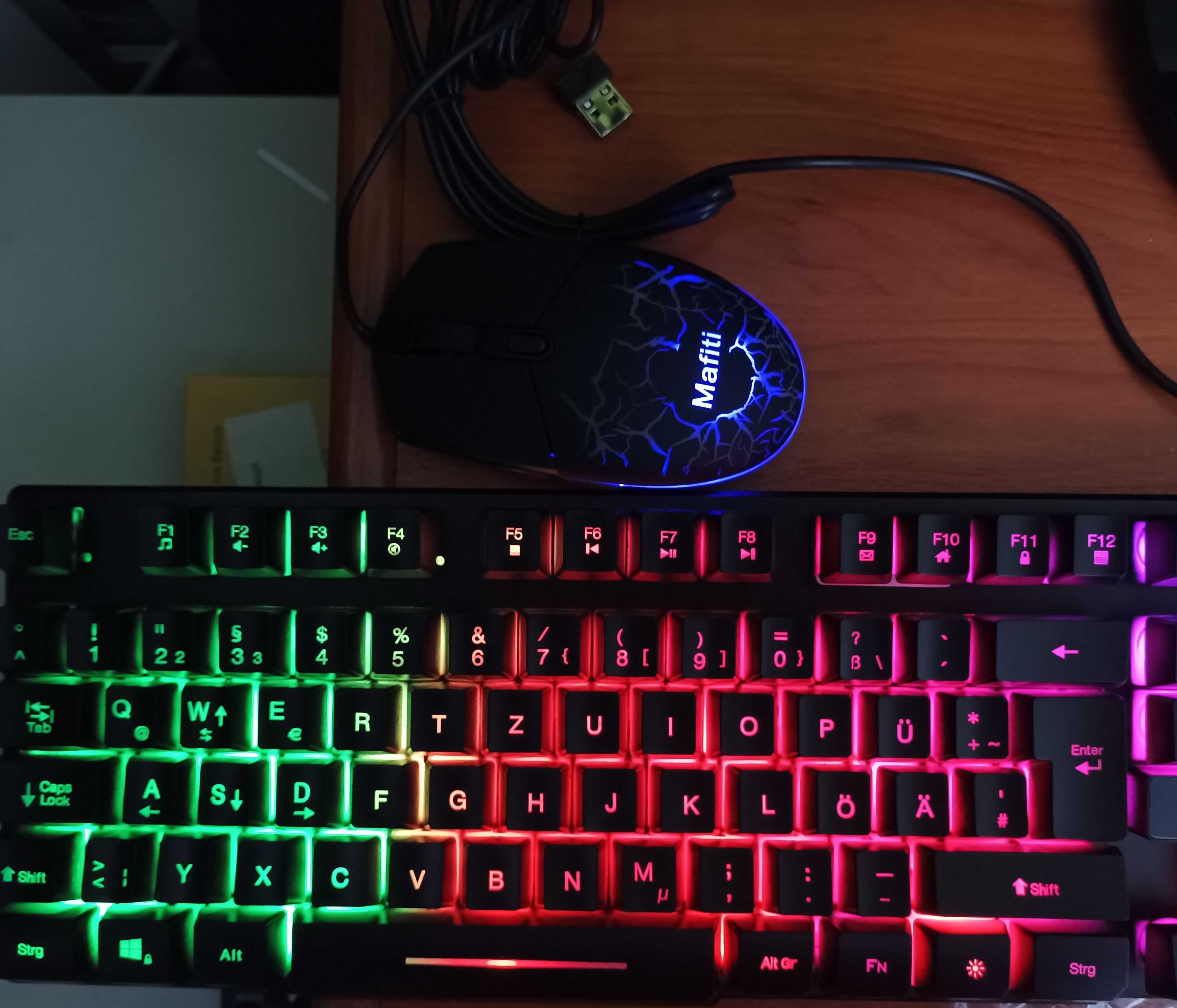 CONJUNTO Teclado Rato Mafiti Rgb Com Fio