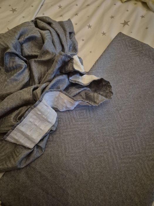 Dwie Zasłony szaro srebrne jysk