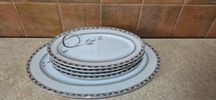 Półmiski obiadowe 5 sztuk Wałbrzych porcelana