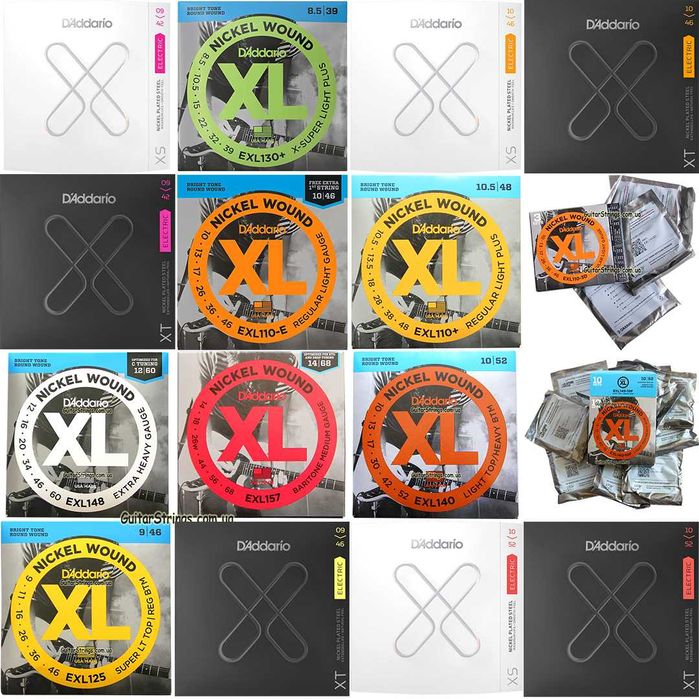 Струны D'Addario EXL, XSE, XTE, EPN для электрогитары, Оригинал США
