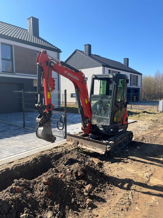 Usługi minikoparka 2.8t prace ziemne Wiertnica Młot wynajem koparka