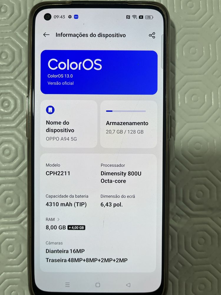 Telefone celular OPPOA94