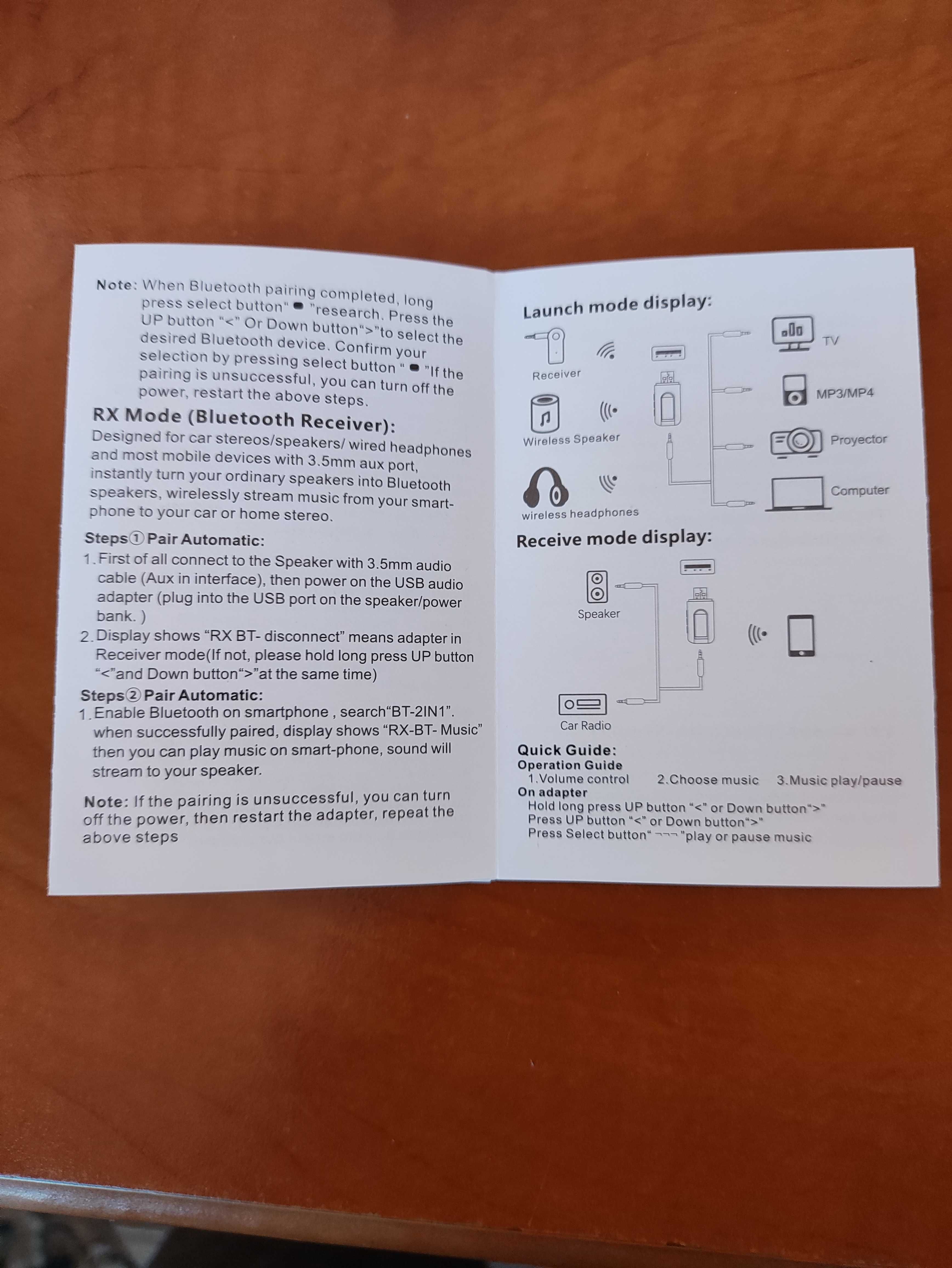 Transmiter lub Odbiornik Bluetooth z wyświetlaczem LCD