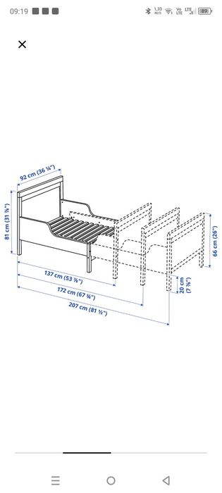 Łóżko dziecięce Ikea drewniane rosnące razem z dzieckiem