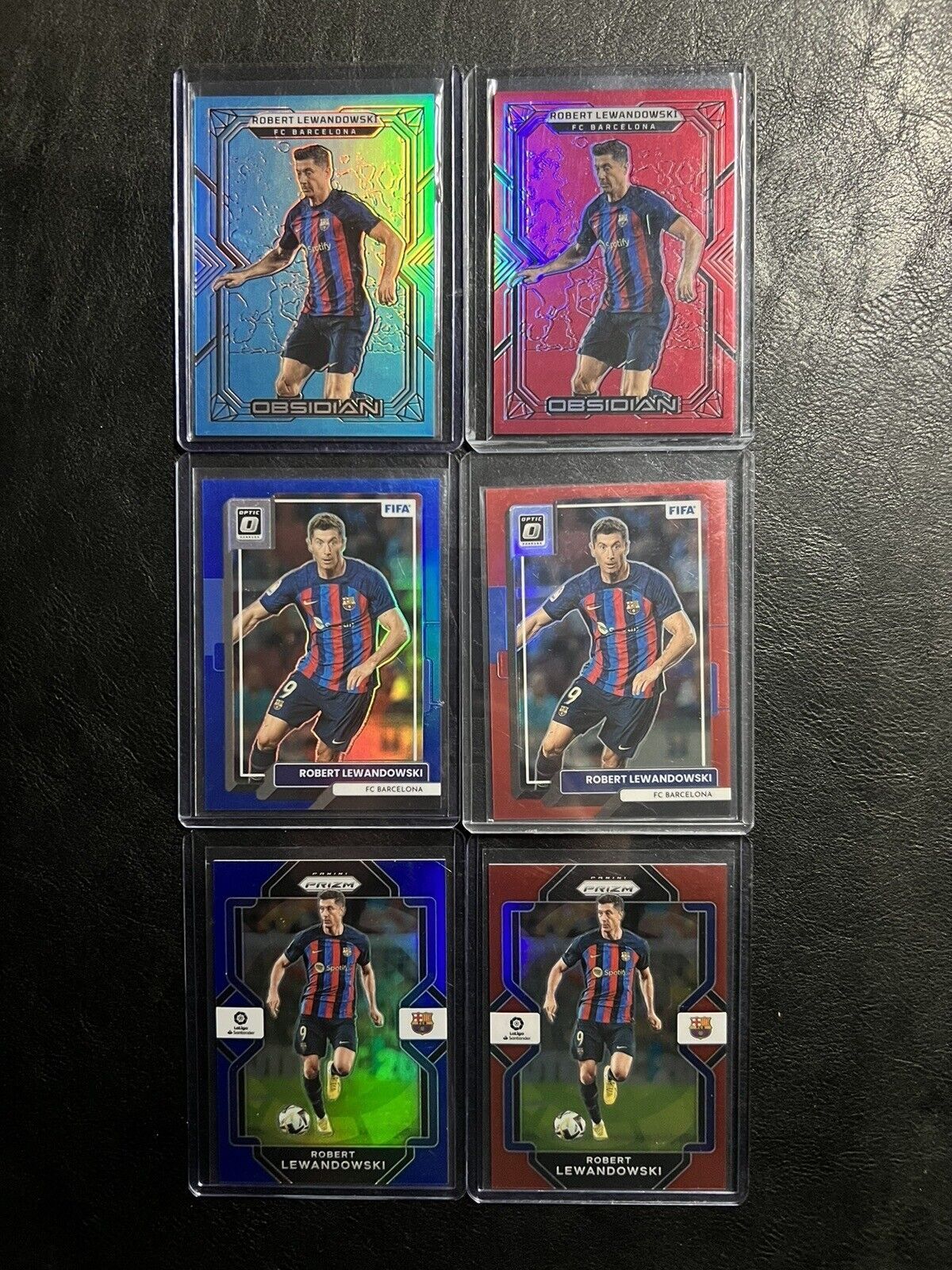 2022 Obsidian robesrt lewandowski Blue Red Prizm /10 /12 FC barcelona!