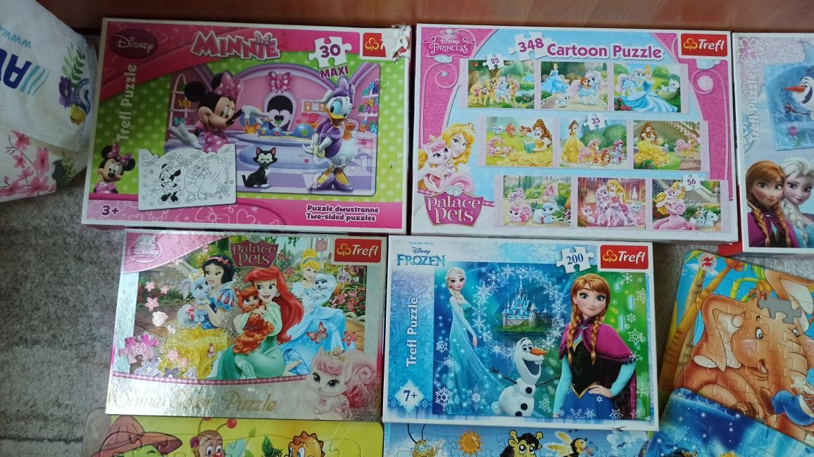 10szt Puzzle Trefl Minnie Mickey Frozen Śnieżka Disney Cars 5x GRATIS