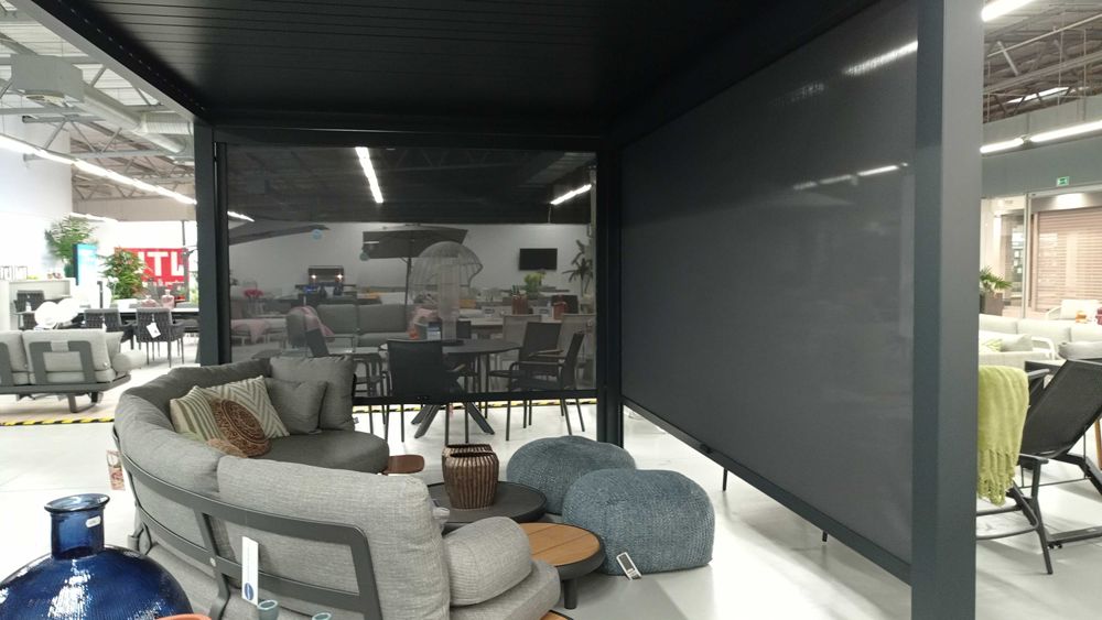 Manualne zadaszenie tarasu PERARA 3x4m z 2 roletami