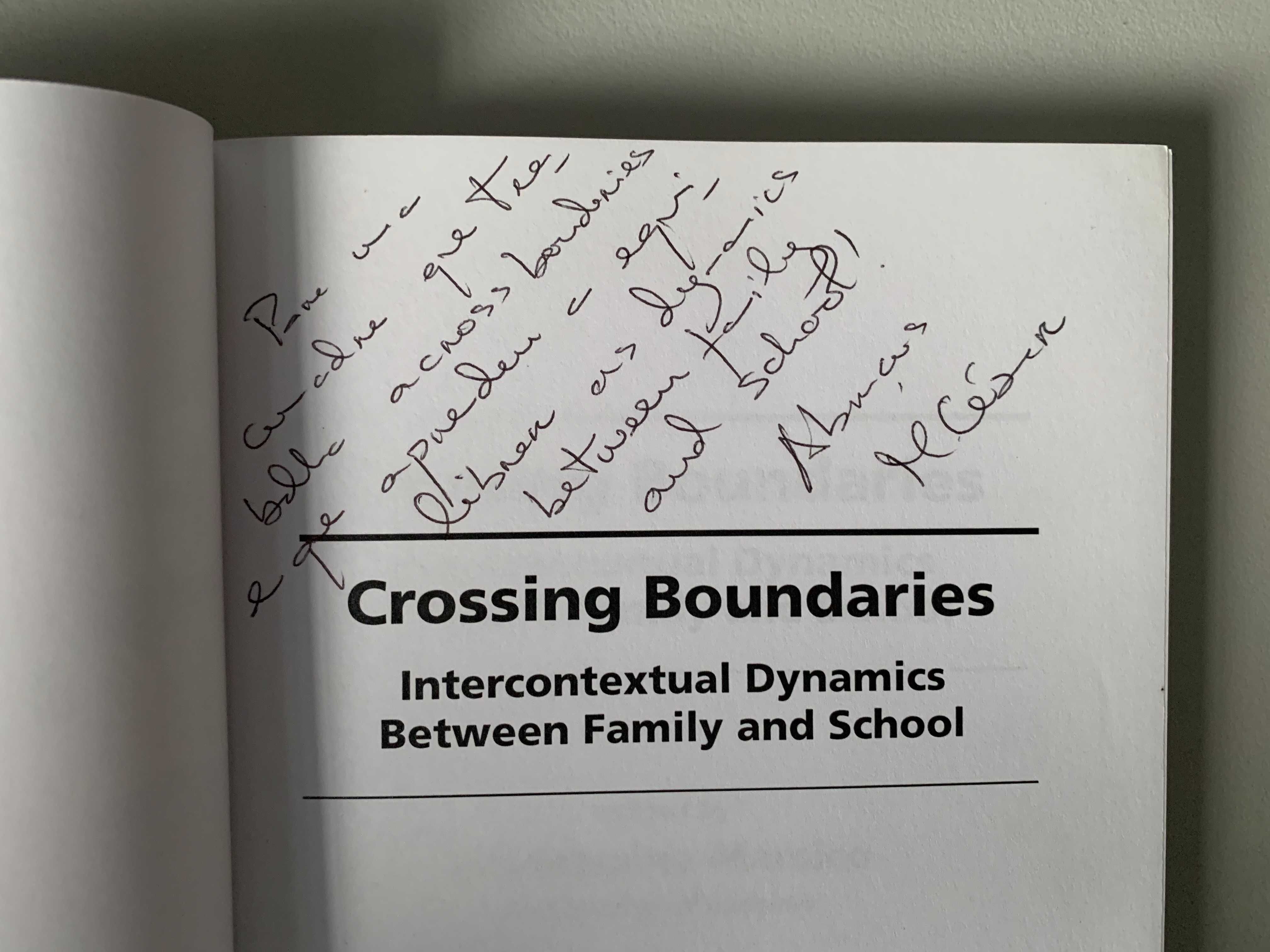 Crossing Boundaries: Dynamics Between Family and School