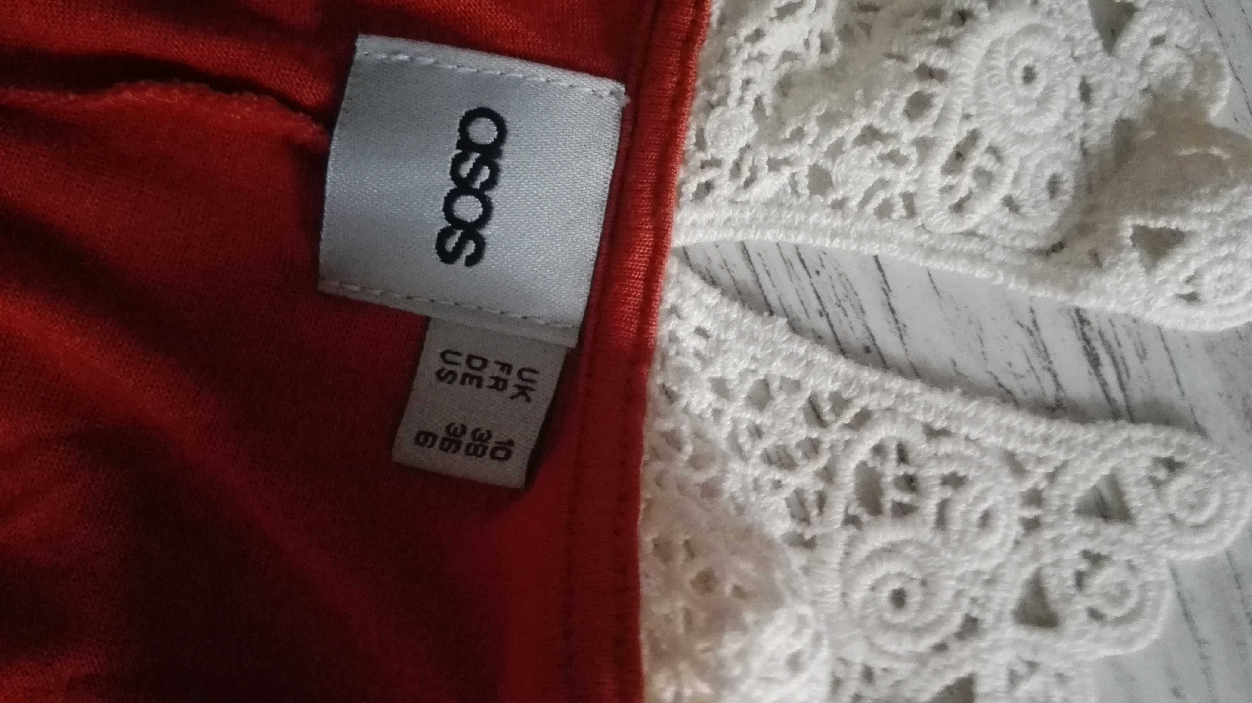 Piękna sukienka Asos, ozdobny koronkowy kołniezyk roz. M-L