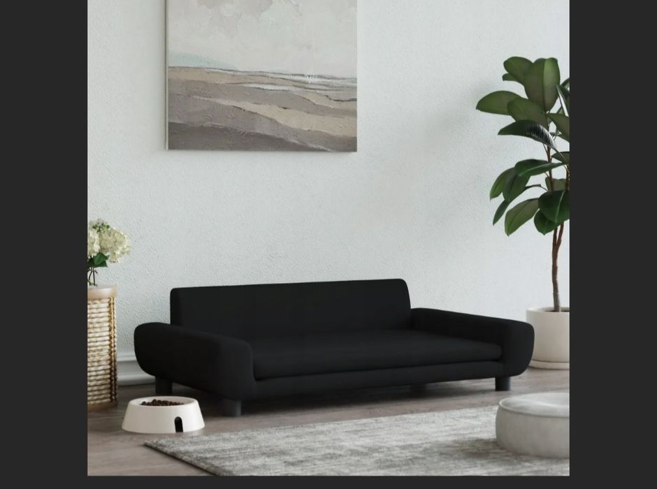 Legowisko dla psa, czarne, 100x54x33 cm, aksamitne